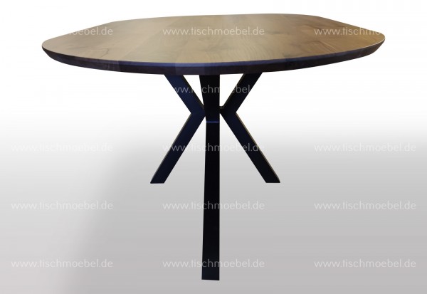Nussbaum Tisch oval auf Spider Gestell 220x100cm ausziehbar 