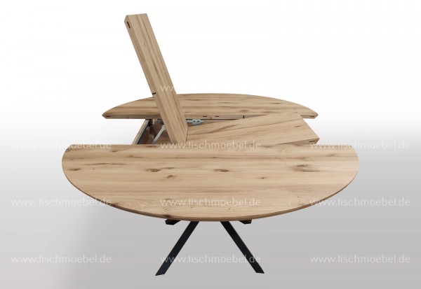 runder Esszimmertisch ausziehbar auf Spider II Tischuntergestell 100cm