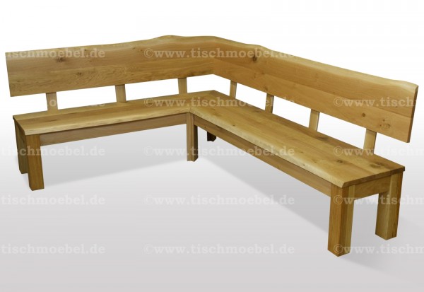 eckbank baumkante 160 x 280 ausziehbar wildeiche holz