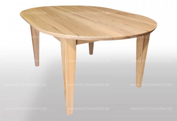 Tisch oval Kernbuche massiv 200x100cm ausziehbar per Mittelauszug