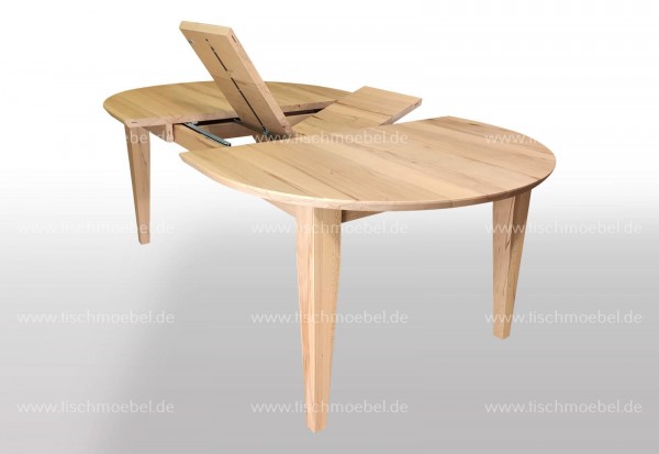 Tisch oval Kernbuche 200x100cm ausziehbar per Mittelauszug