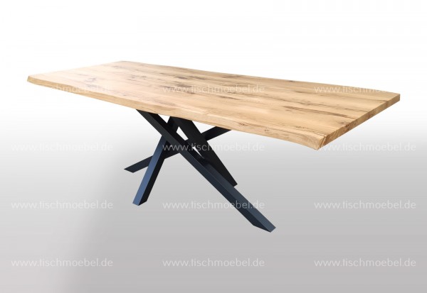 Esstisch mit Naturkante auf Mikado II Tischgestell 240x100cm