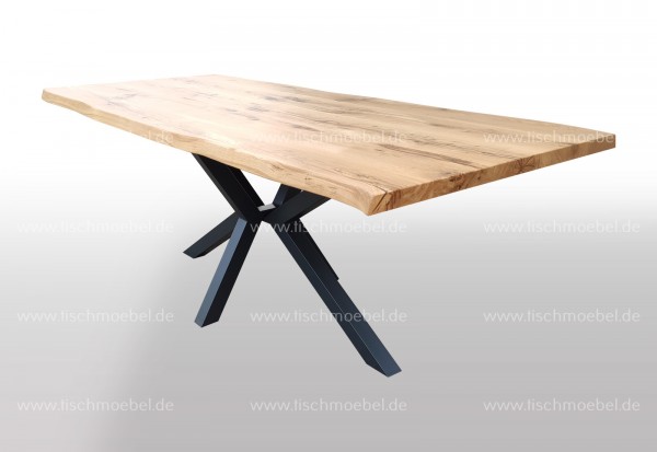 Baumtisch Kreuz Tischuntergestell schwarzstahl 180x90cm