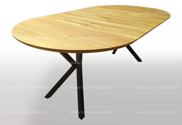 Tisch auf Mass rund Kirschbaum europäisch ausziehbar 150cm Durchmesser mit 3 Einlegeplatten