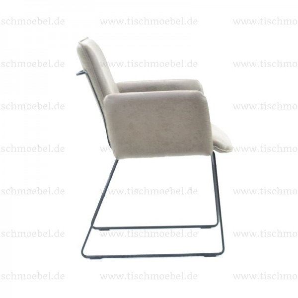 Stuhl Balaton mit geschlossener Armlehne - industrail Look - Freischwinger - seitenansicht