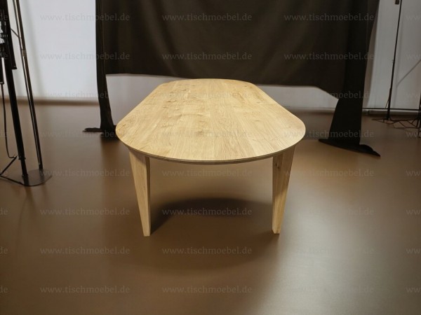 Tisch oval 160 x 100 cm Eiche ausziehbar