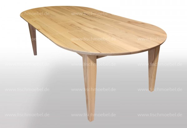 ovaler Esstisch massiv 160x110cm ausziehbar