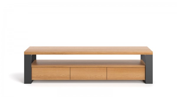XXL TV - Schrank aus massiver Esche 240 x 50 x 45 cm - Frontansicht