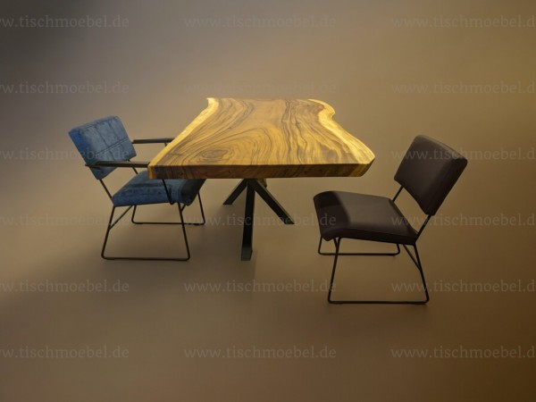 Baumstammtisch Beispiel mit Stühlen aus Baumstamm in Suarholz