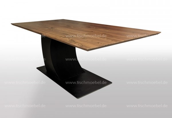 Esstisch Nussbaum 400x100 cm auf Mond Tischgestell