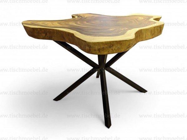 Esszimmertisch aus einer Baumscheibe Suar 127 x 113 x 8 cm
