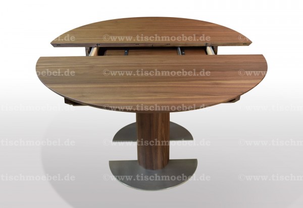 runder Tisch Nussbaum massiv schweizer kante 110 cm