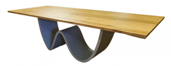Ahorn Tisch auf Weißaluminium Tischgestell 240x90cm