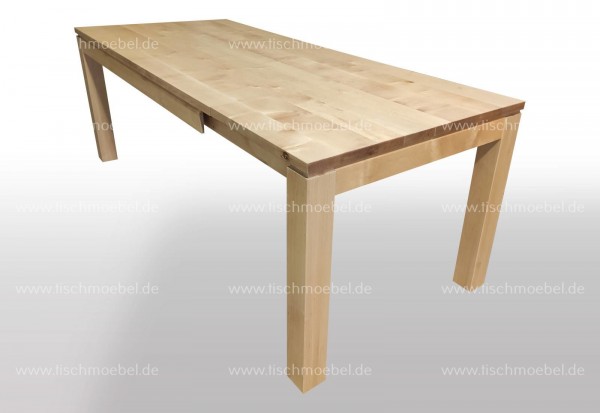 Ausziehbarer Esszimmertisch aus Birkenholz, individuell konfigurierbar, nachhaltig und handgefertigt