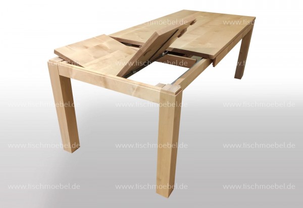 Tisch Birke massiv ausziehbar Breite 120cm Längen bis 300cm