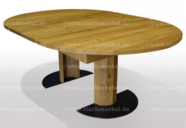 ausziehtisch rund aus wildeiche 120
