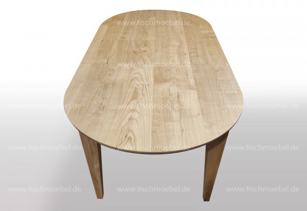 ovaler Esstisch nach Maß 210 x 100 ausziehbar Kirsche europäisch