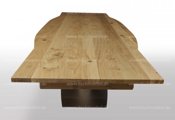 Esstisch in bootsform ausziehbar Wildeiche massiv 200 x 100cm