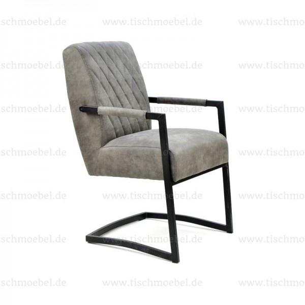 Stuhl Columbia mit Armlehne - industrail Look - Loft Style - Freischwinger - Frontansicht