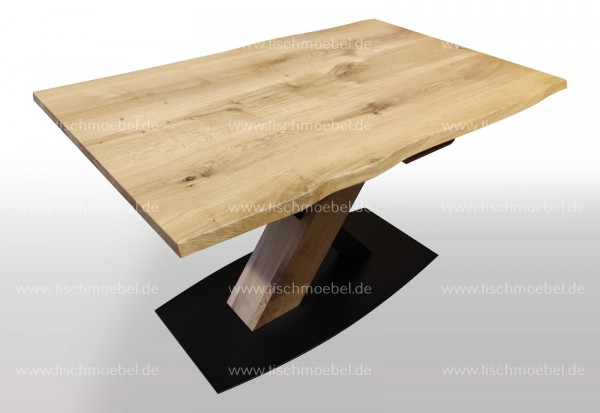 Wildeichen tisch mit  Baumkante 160x110 cm X-Untergestell