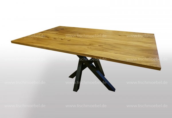Tisch  400x90 cm Rüster - Ulme auf Mikado Tischgestell