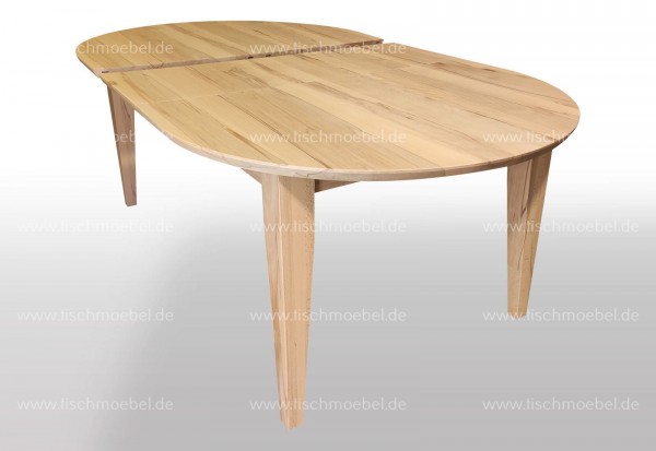 Tisch oval Kernbuche massiv 200x100cm ausziehbar per Mittelauszug um 2x40cm
