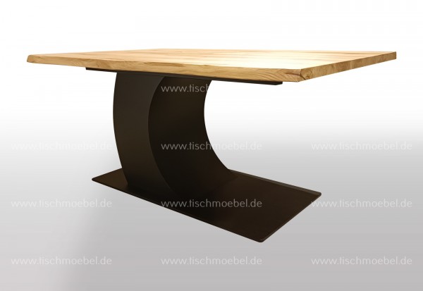 Wildeiche Tisch auf Mond Untergestell 300x120cm