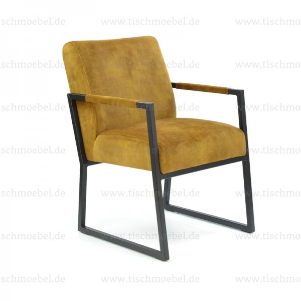 KufenStuhl - Sessel - Tana - industrial Look - Loft Style - Rückansicht - mit Armlehne