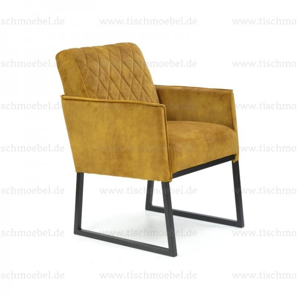 Kufenstuhl Victoria -  mit geschlossener Armlehne - industrial Look - Loft Style - Seitenansicht