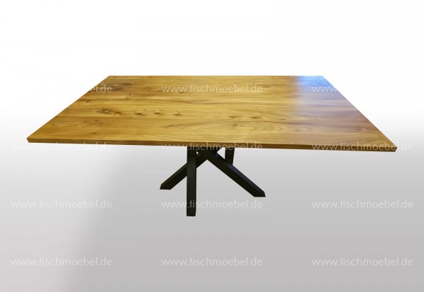 Kleiner Esszimmertisch 400 x 110 cm Rüster - Ulme auf Mikado Tischgestell