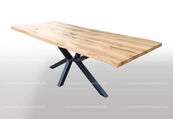 Baumkantentisch Kreuz Tischgestell 200x90cm 