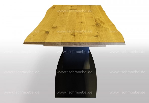 Baumkantentisch Nussbaum massiv 260x100 auf Mondgestell