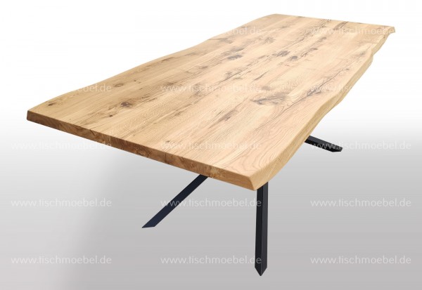 Baumtisch auf Spider II Tischgestell 240x90cm