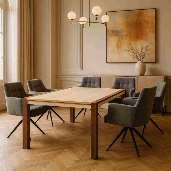 ahorn-esstisch-mit-nussbaum-kopfprofil-und-grauen-drehstuehlen-exklusives-esszimmer
