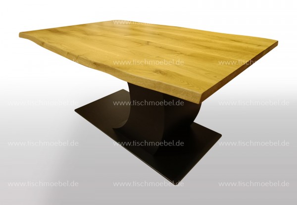 Wildeiche Küchentisch auf Mond Tischgestell 270x120cm