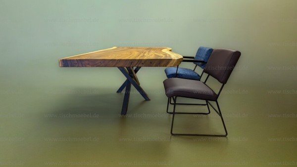 Baumstamm tisch suar in Kombination mit Esszimmer-Stühlen Newada