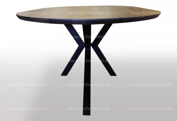 Ovaler Esszimmertisch Nussbaum Spider Tischgestell 160x110cm ausziehbar