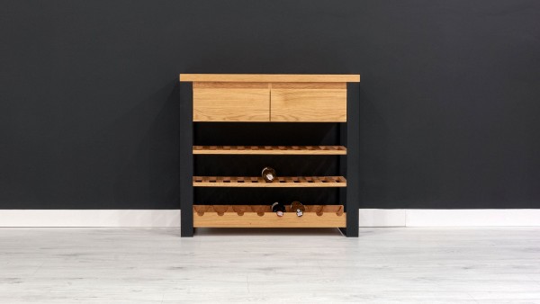 Wein-Regal 90 x 100 x 34 cm - aus massiver Eiche - ein Designer Stück