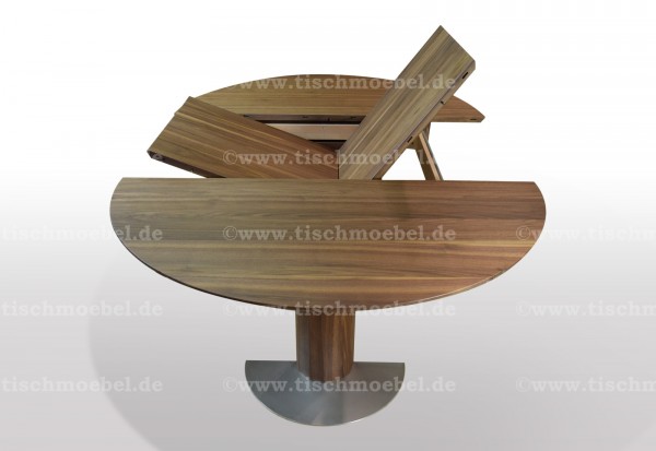 runder Esstisch Nussbaum massiv schweizer kante 110 cm