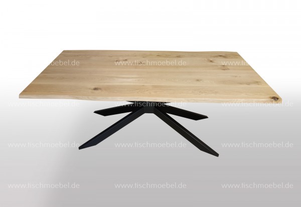 Tisch mit Baumkante auf Spider Untergestell 220x100cm