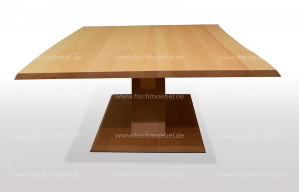 Wohnzimmertisch mit Naturkante aus massiver Buche 80x50cm