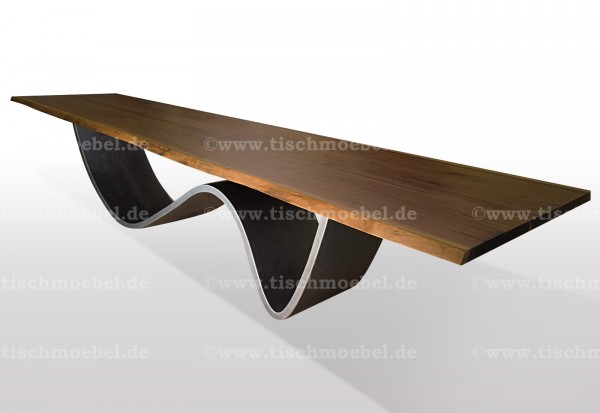 baumkantentisch-nussbaum-wave-untergestell-blankstahl 180x110cm