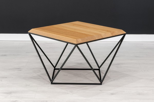 Arbor Couchtisch 60x60 cm – Massivholz Eiche, Loft-Stil, 40 mm Platte