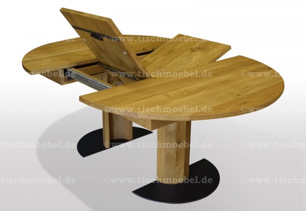 ausziehtisch rund aus wildeiche 140