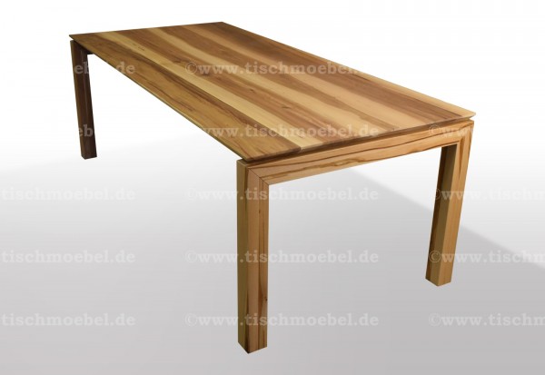 moderner Tisch Amberbaum massiv ausziehbar