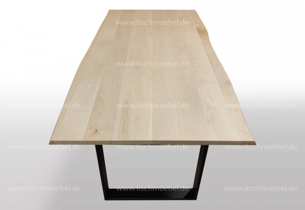 Tisch mit Baumkante Buche - Breite 90cm / Länge wählbar