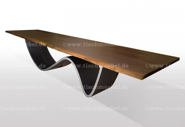 baumtisch-nussbaum-wave-untergestell-blankstahl 220x90cm