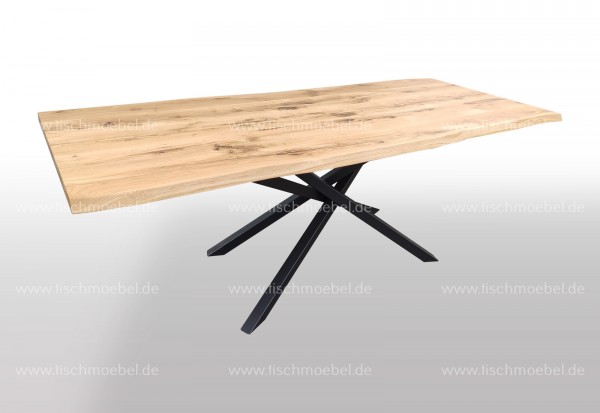 Baumtisch auf Mikado Tischuntergestell 200x90cm