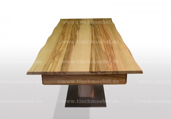 Esstisch mit baumkante amberbaum ausziehbar min