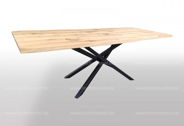 Baumkantentisch auf Mikado Tischuntergestell 200x90cm